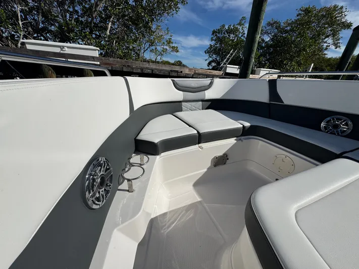  Yacht Photos Pics Interior of 2023 Chaparral 280 OSX with seating area.