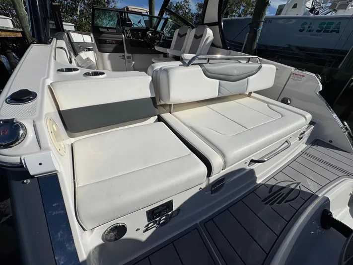  Yacht Photos Pics Interior of 2023 Chaparral 280 OSX with luxurious seating.