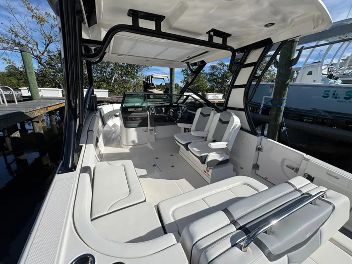  Yacht Photos Pics Interior of 2023 Chaparral 280 OSX with luxurious seating.