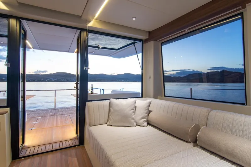  Yacht Photos Pics Luxurious interior of 2026 Omikron Yachts OT-60 with scenic ocean view.