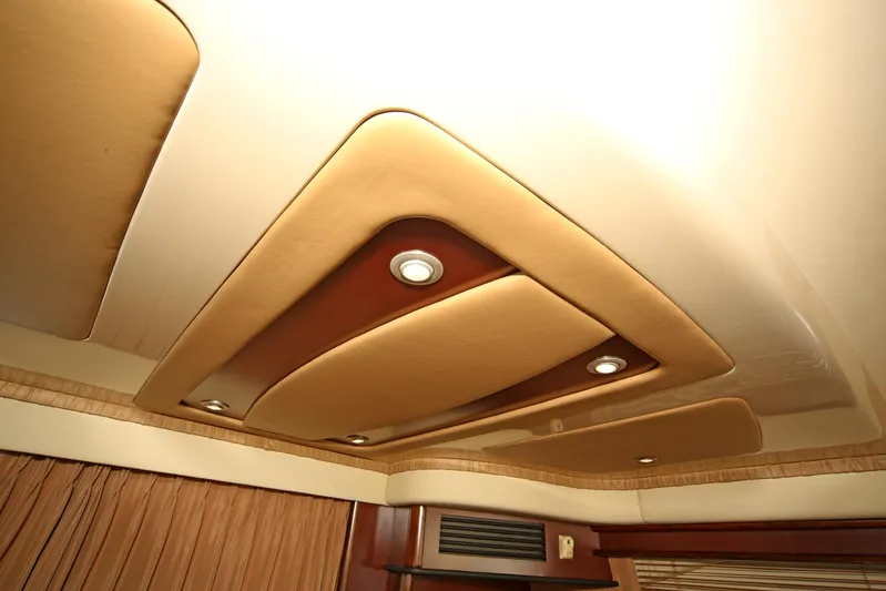 Devine Intervention Yacht Photos Pics Interior ceiling of 2007 Sea Ray 44 Sedan Bridge with recessed lighting.