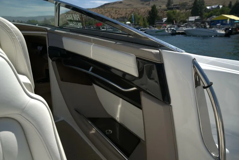  Yacht Photos Pics Interior of a 2005 Cobalt 343 boat, featuring sleek design and luxurious seating.