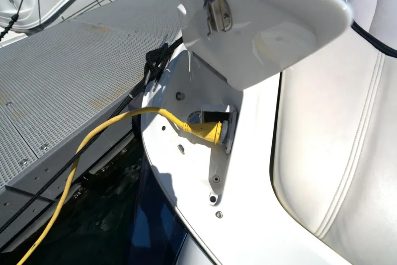  Yacht Photos Pics 2005 Cobalt 343 boat with yellow power cable connected at dockside.