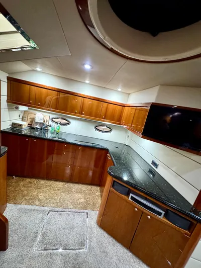 Motivation Yacht Photos Pics Custom Galley Flooring & Upgraded Salon Carpet