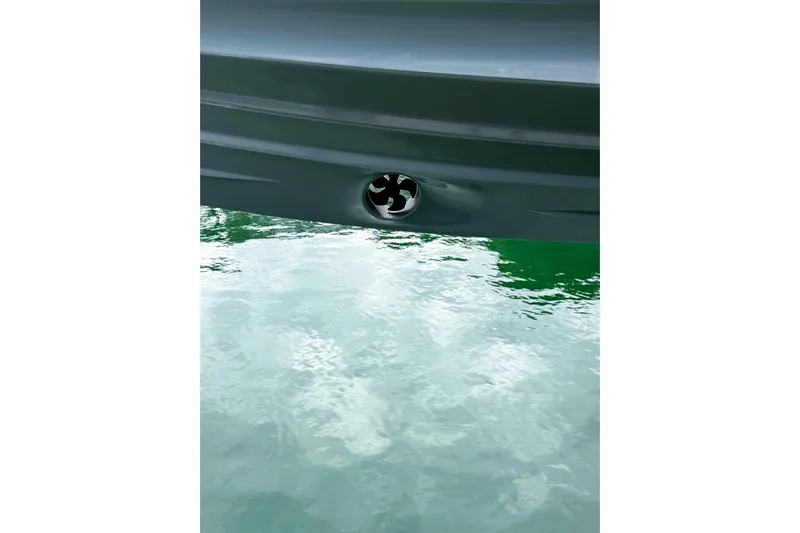  Yacht Photos Pics 2023 Axopar 37 XC Cross Cabin hull detail above water.