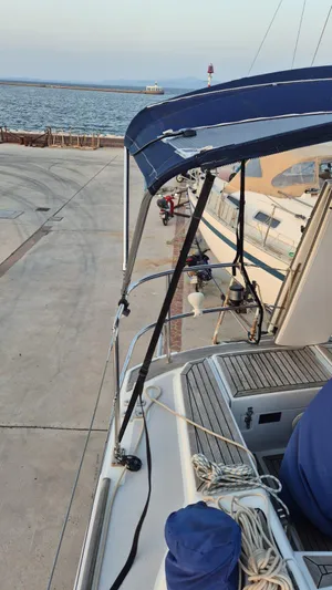 Princess Yacht Photos Pics Grand Soleil 45 yacht docked at marina, showcasing deck and ocean view, 2008 model.