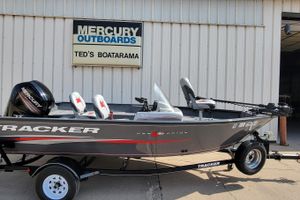 2016 Tracker boat with Mercury outboard at Ted's Boatarama dealership.