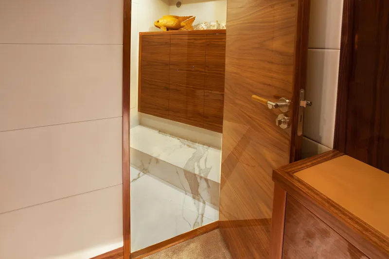  Yacht Photos Pics Luxurious wooden interior of 2019 Van den Hoven Executive 2100 yacht.