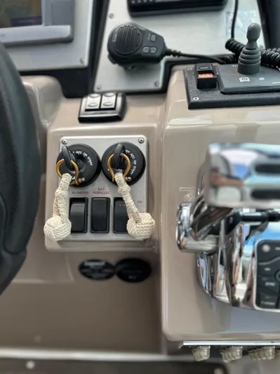  Yacht Photos Pics Control panel of a 2011 Cruisers Yachts 330 Express boat.