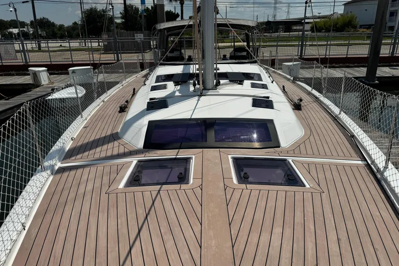  Yacht Photos Pics 2023 Dufour 530 yacht deck with sleek design and modern features.