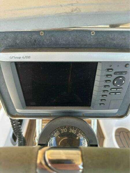 GPS navigation system and compass on a 1991 Hunter Passage 42 sailboat.