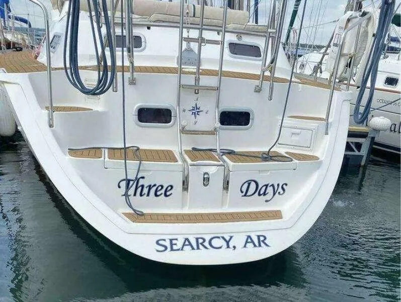 Sailboat "Three Days" docked, Hunter Passage 42, 1991, Searcy, AR.