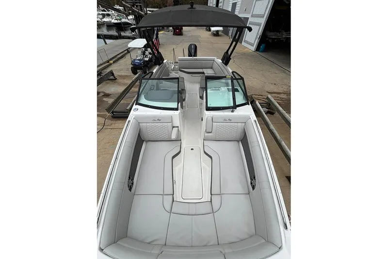  Yacht Photos Pics 2023 Sea Ray SDX 270 Outboard boat with spacious seating and sleek design.