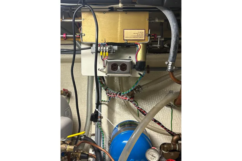 Margo Yacht Photos Pics Engine room wiring and components of a 1996 Grand Banks 42 Classic yacht.