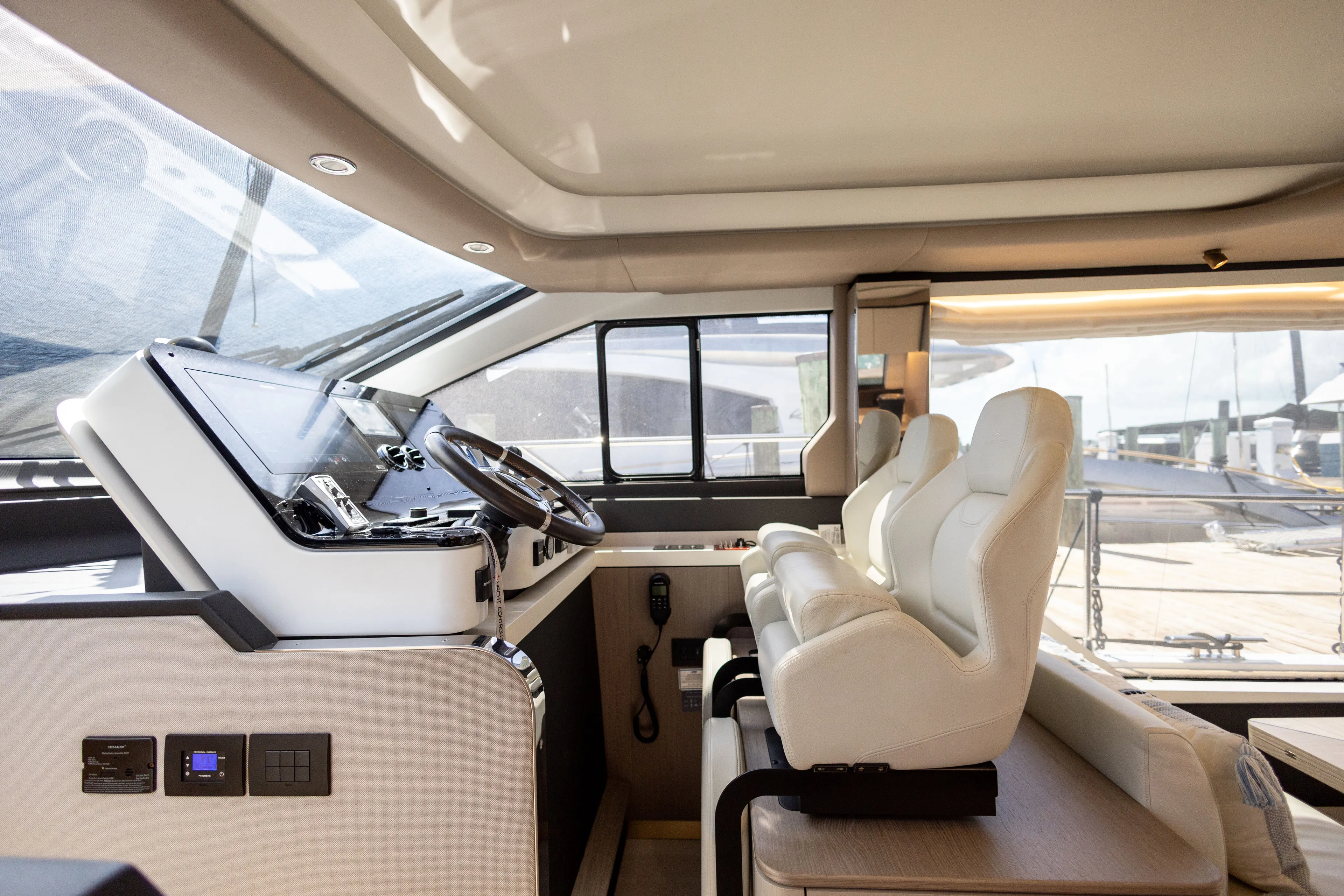  Yacht Photos Pics Interior of 2023 Azimut AZ60 FLY yacht with luxurious seating.
