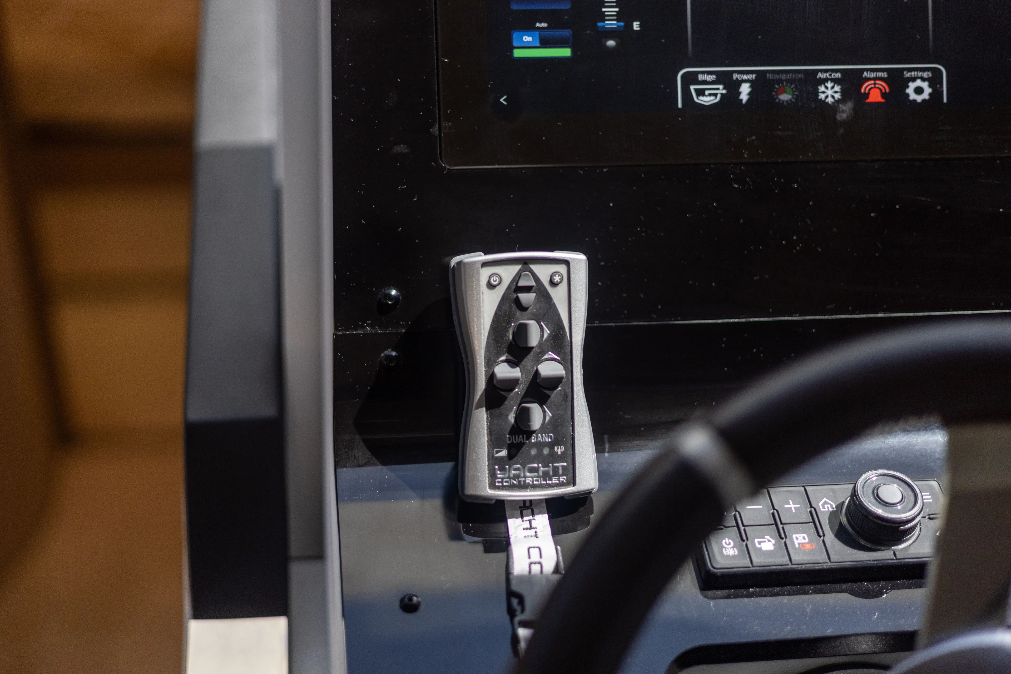  Yacht Photos Pics Control console of Azimut AZ60 FLY yacht, year 2023.