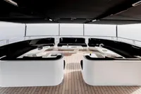Luxurious yacht deck with modern seating, Austal Displacement 2007 model.