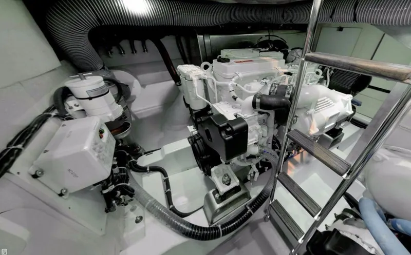  Yacht Photos Pics Manufacturer Provided Image: Engine room of a 2017 Jeanneau Velasco 43 yacht.