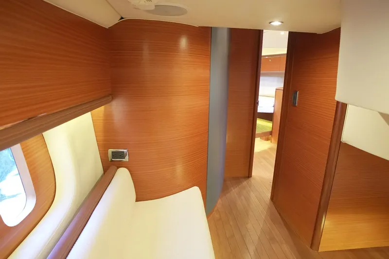 Our Trade Yacht Photos Pics Interior of 2013 Zeelander Z44 yacht with wooden paneling and modern design.