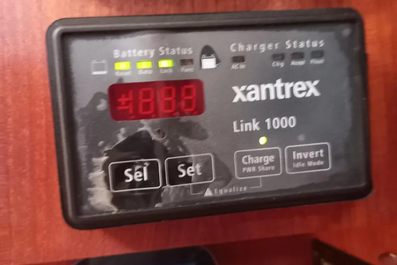 Ivory Star Yacht Photos Pics Xantrex Link 1000 battery charger display on 1999 Island Packet 350 yacht.