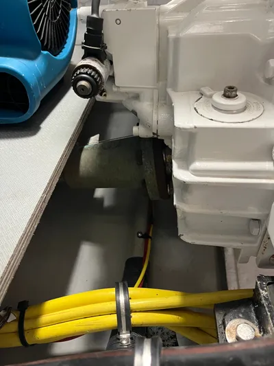  Yacht Photos Pics Engine compartment of a 2008 Meridian 391 Sedan with visible wiring and components.