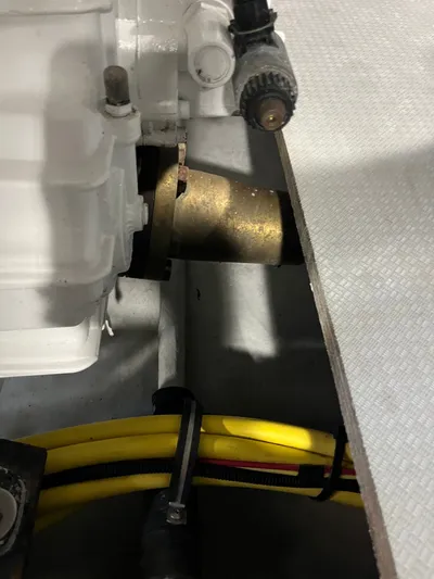  Yacht Photos Pics Engine compartment of a 2008 Meridian 391 Sedan with visible components and wiring.