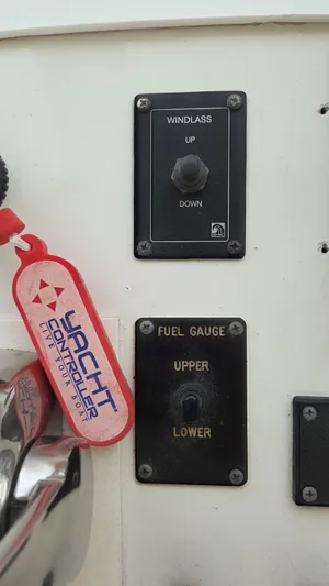 Toes In The Water Yacht Photos Pics Navigator 5300 1998 control panel with windlass and fuel gauge.