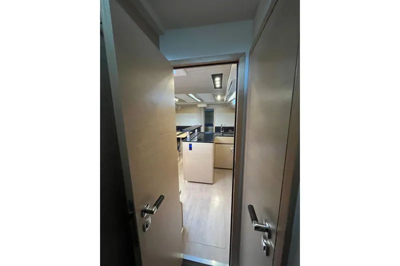  Yacht Photos Pics Interior view of 2023 Hanse 588 yacht, showcasing modern design and spacious layout.