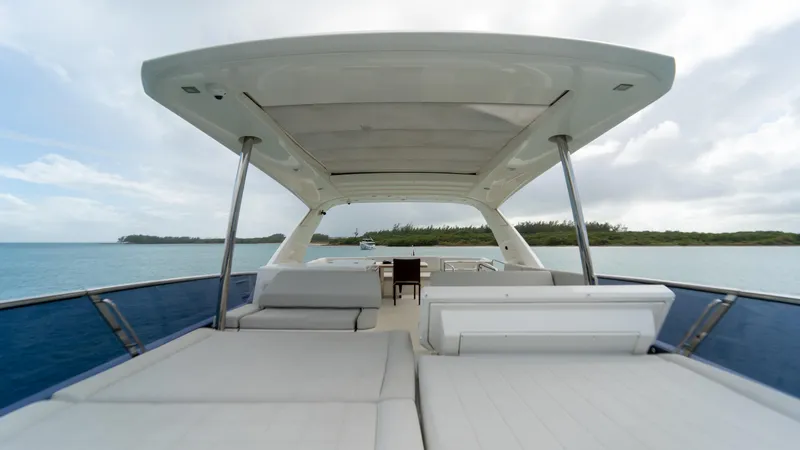 Yachtooma Yacht Photos Pics Luxurious 2017 Present Yachts 680 on serene waters, featuring spacious deck and modern design.