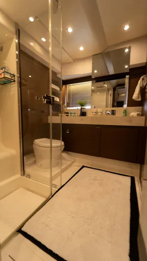 Yachtooma Yacht Photos Pics Luxurious bathroom in 2017 Present Yachts 680, featuring modern fixtures and elegant design.