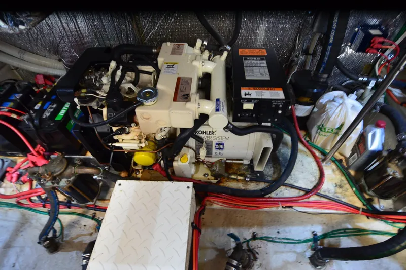 Stage III Yacht Photos Pics Engine room of 2001 Cruisers Yachts 3750 Motoryacht with Kohler power system.