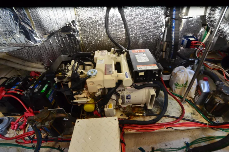 Stage III Yacht Photos Pics Engine room of 2001 Cruisers Yachts 3750 Motoryacht with Kohler power system.