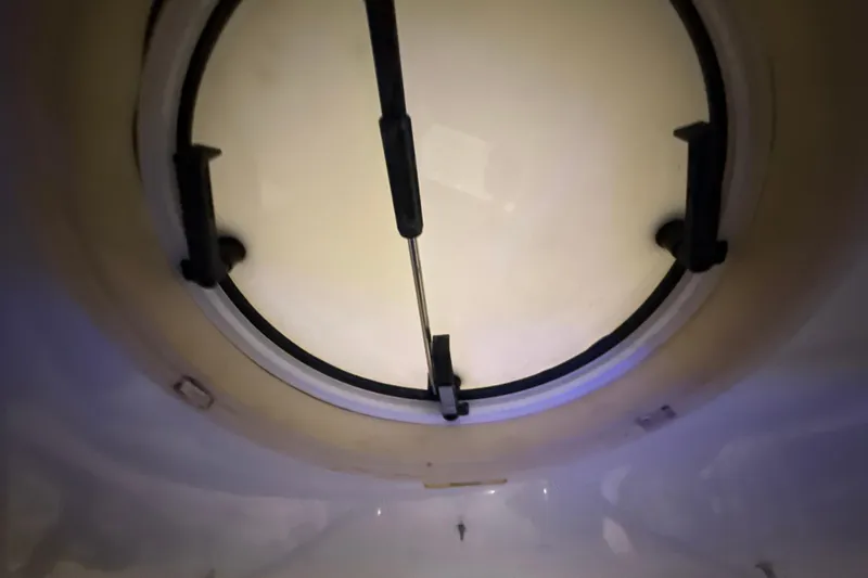 Orion Yacht Photos Pics Circular hatch interior of 2004 Carver 460 Voyager yacht.