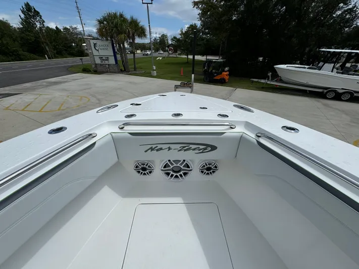  Yacht Photos Pics 2022 Nor-Tech 392 Super Fish boat, white deck, docked outdoors.