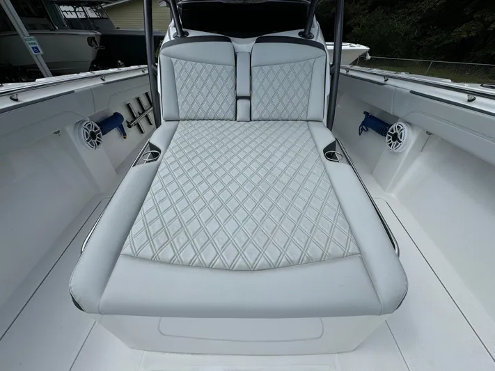  Yacht Photos Pics 2022 Nor-Tech 392 Super Fish boat with luxurious diamond-stitched seating.