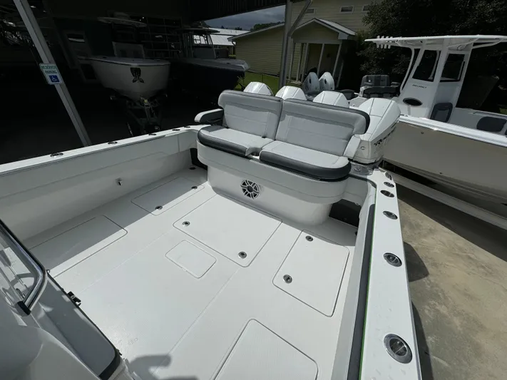  Yacht Photos Pics 2022 Nor-Tech 392 Super Fish boat with spacious deck and seating area.