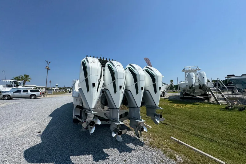  Yacht Photos Pics 2022 Nor-Tech 392 Super Fish boat with four powerful outboard engines.