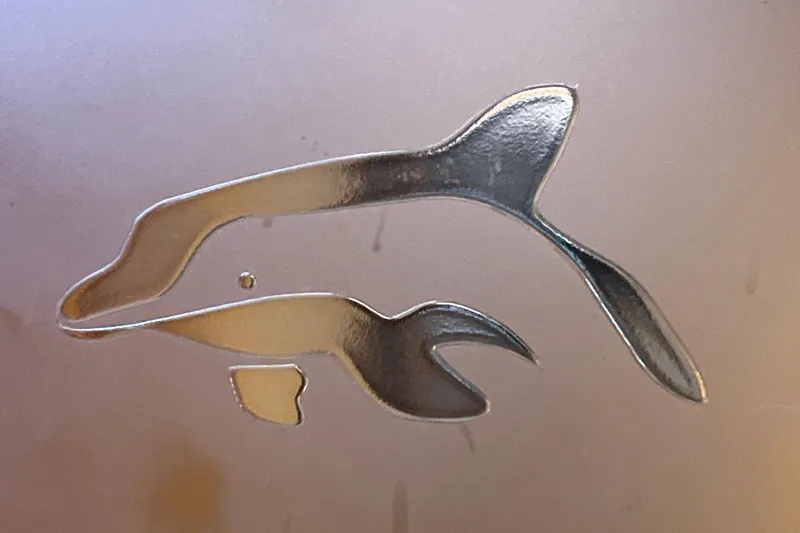 Evolution Yacht Photos Pics Silver whale logo on Privilege 495, 2011 model.