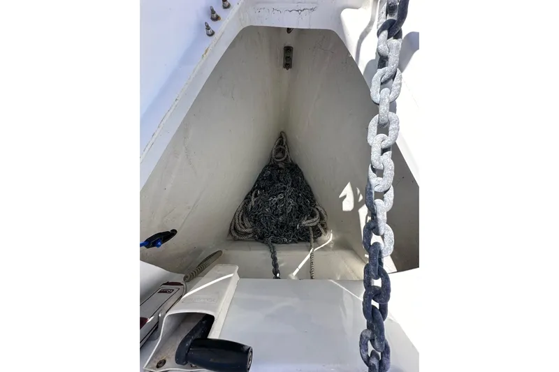 Jenni Yacht Photos Pics Anchor chain locker of 2015 Jeanneau Sun Odyssey 409 sailboat.