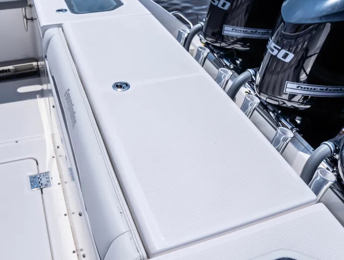  Yacht Photos Pics 2018 Everglades 435 Center Console boat with powerful engines and sleek design.