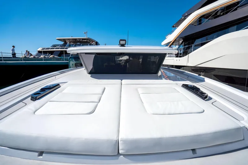 R2d2 Yacht Photos Pics 2025 Sunreef 55 Ultima yacht with sleek design and luxurious deck features.
