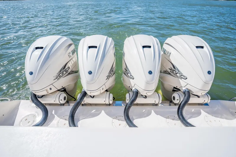 4 Reels Yacht Photos Pics Four Yamaha outboard engines on a 2021 Grady-White Canyon 456 boat.