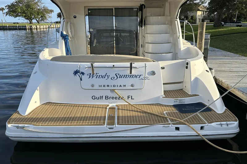 Yacht Photos Pics 2015 Meridian 441 Sedan yacht docked, named "Windy Summer," in Gulf Breeze, FL.