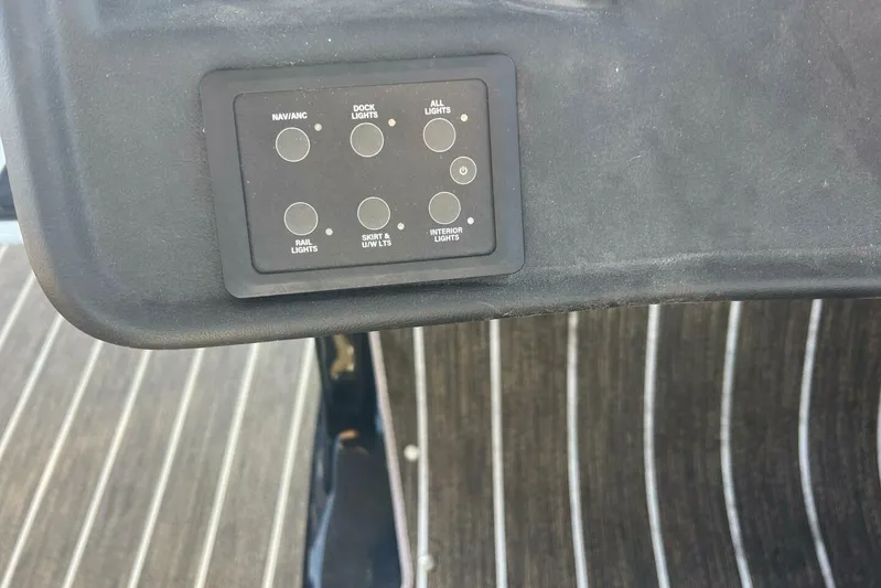  Yacht Photos Pics Control panel of 2023 Premier 330 Escalante with various lighting options.