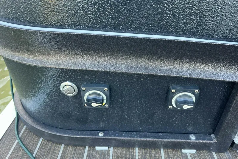  Yacht Photos Pics 2023 Premier 330 Escalante boat controls and switches on deck.