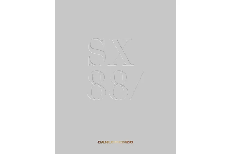 Mave Yacht Photos Pics Cover of Sanlorenzo SX88 yacht brochure, 2020 model, with embossed text.