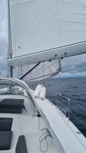 Yula Yacht Photos Pics 2024 X-Yachts Xc 47 sailing on open sea with full sails.