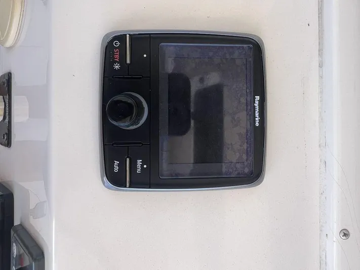  Yacht Photos Pics Raymarine control panel on 2012 Grady-White 336 Canyon boat dashboard.