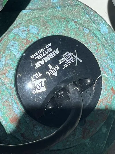  Yacht Photos Pics Close-up of a Yamaha 40-80LBS motor part on a 2012 Grady-White 336 Canyon boat.