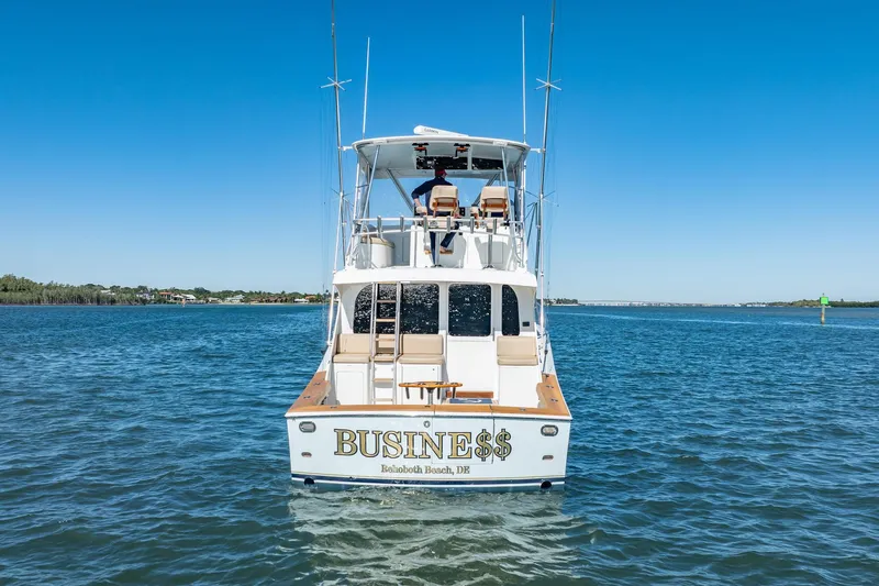 Business Yacht Photos Pics Sportfishing yacht "BUSINE$$" on water, Post 42 model, 2001, Rehoboth Beach, DE.